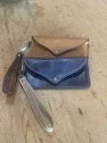Leather Envelope Clutch with Wristlet