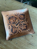 Hand-Tooled Leather Valet Tray