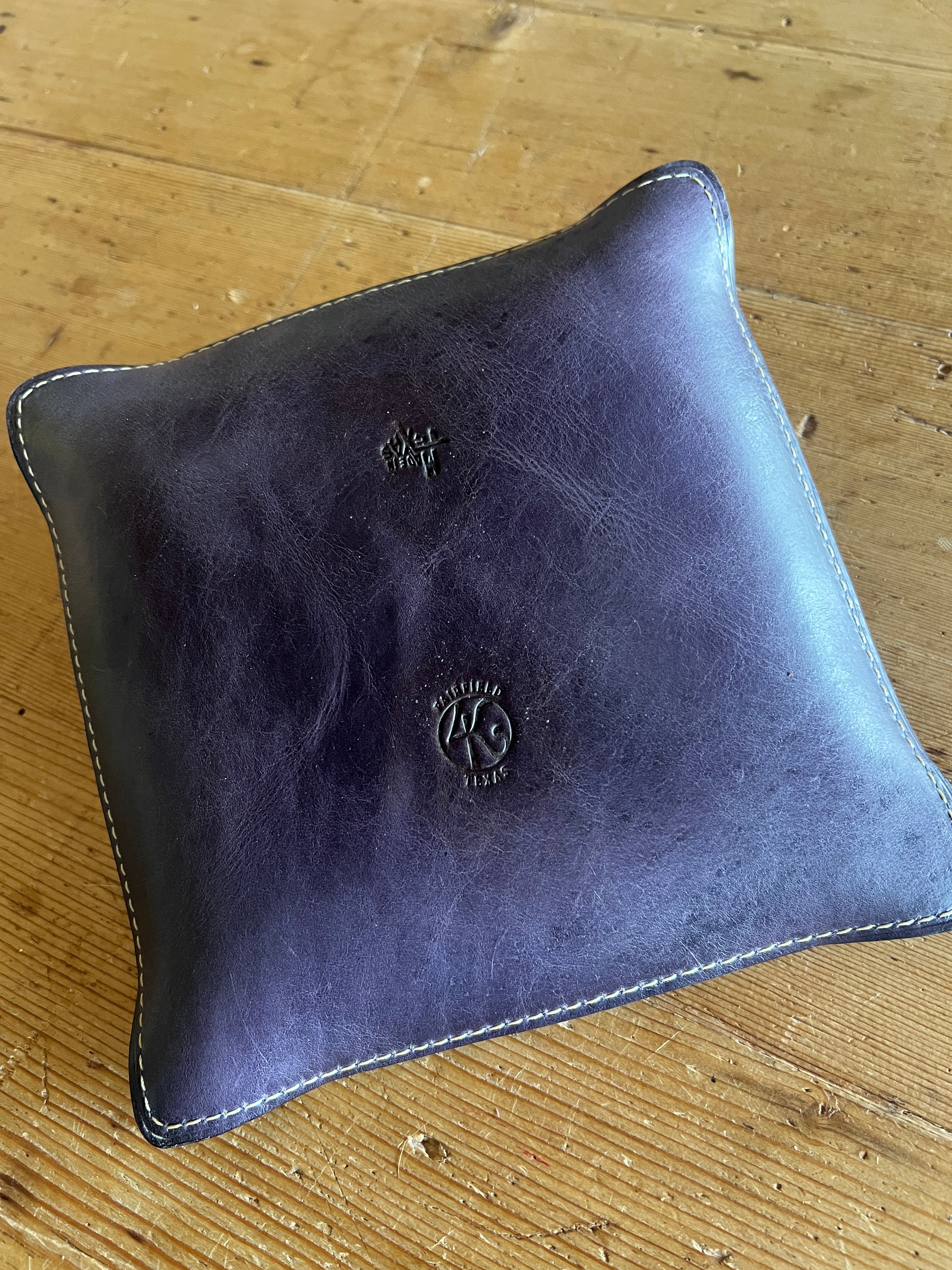 Hand-Tooled Leather Valet Tray