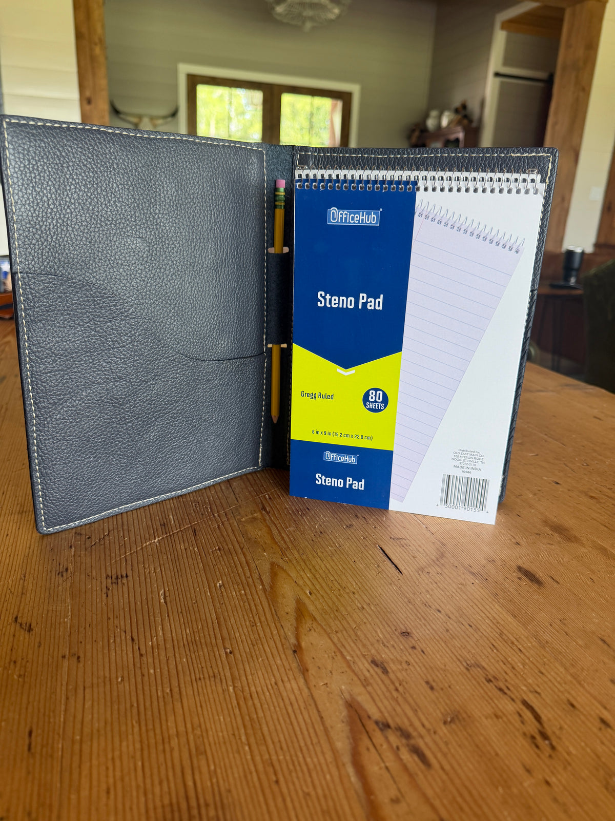 America 250 Steno Pad Portfolio - exterior with hand-tooled diamond pattern and Made in Texas stamp