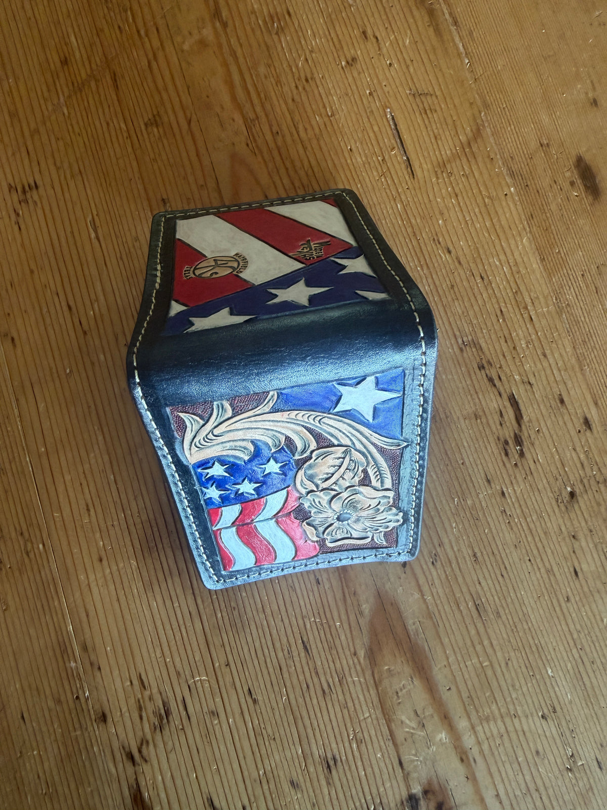 America 250 Billfold Wallet - side view showing both flag designs