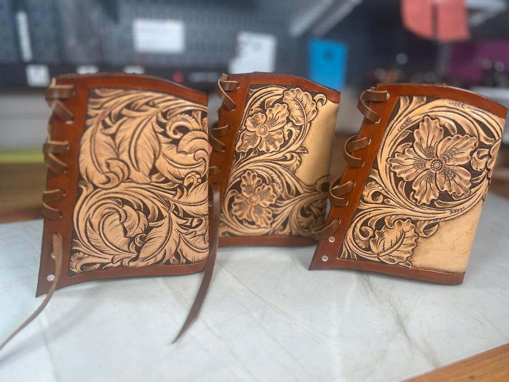 Hand-Tooled Leather Butt Stock Sleeve with Bullet Loops