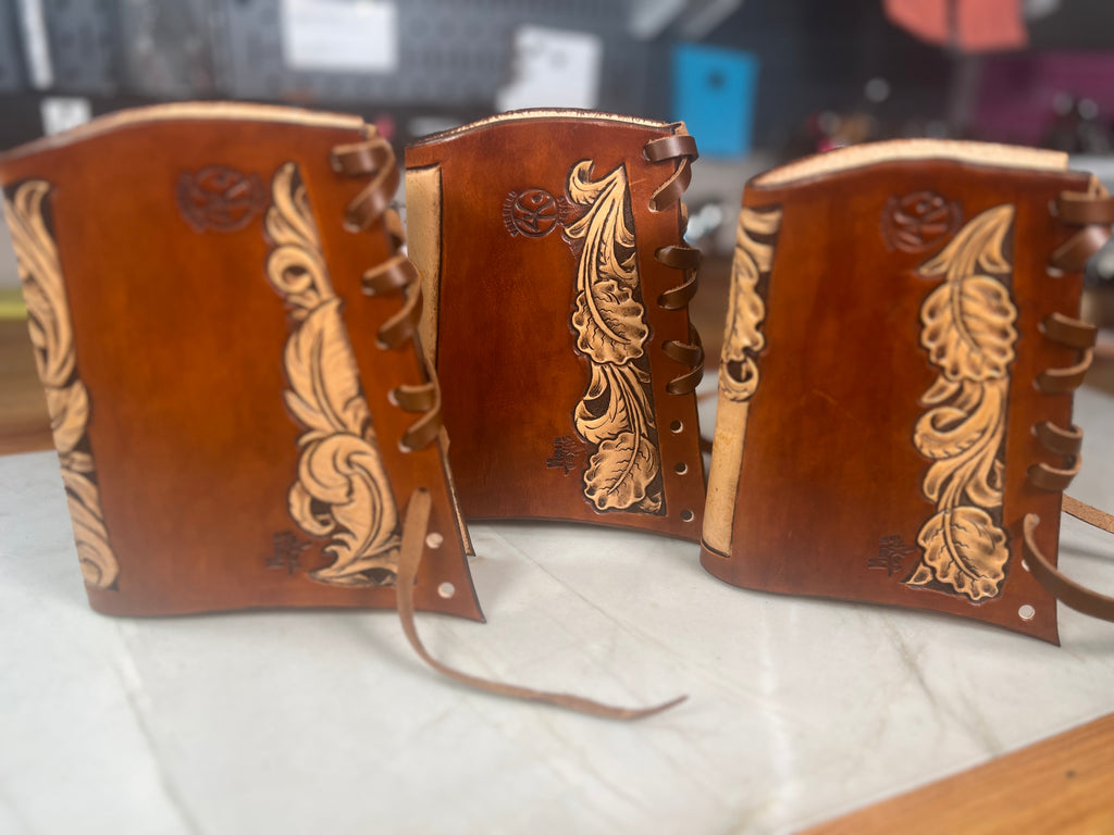 Hand-Tooled Leather Butt Stock Sleeve with Bullet Loops
