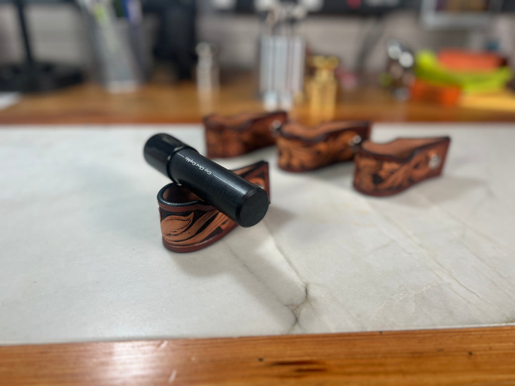 Hand-Tooled Leather Cigar/Pipe Rest