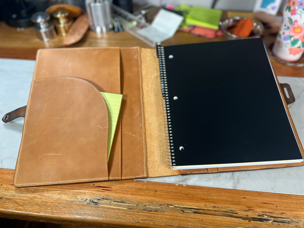 Hand-Tooled Floral Spiral Notebook Folio