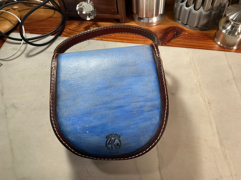 Hand-Painted Fly Reel Case with Handle - 5" Diameter