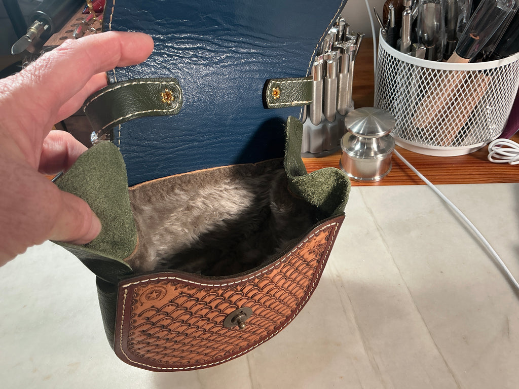 Hand-Painted Fly Reel Case with Handle - 5" Diameter