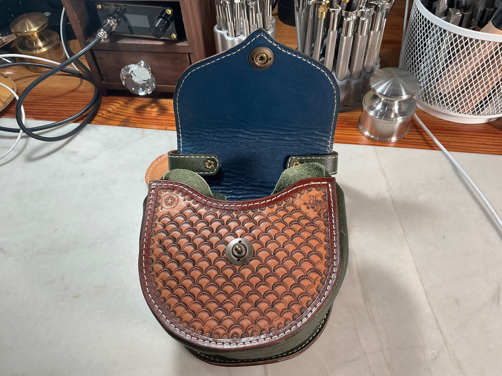 Hand-Painted Fly Reel Case with Handle - 5" Diameter